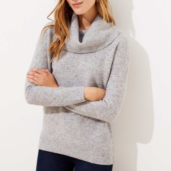 LOFT Sweaters - Loft Flecked Cowl neck tunic sweater NWT